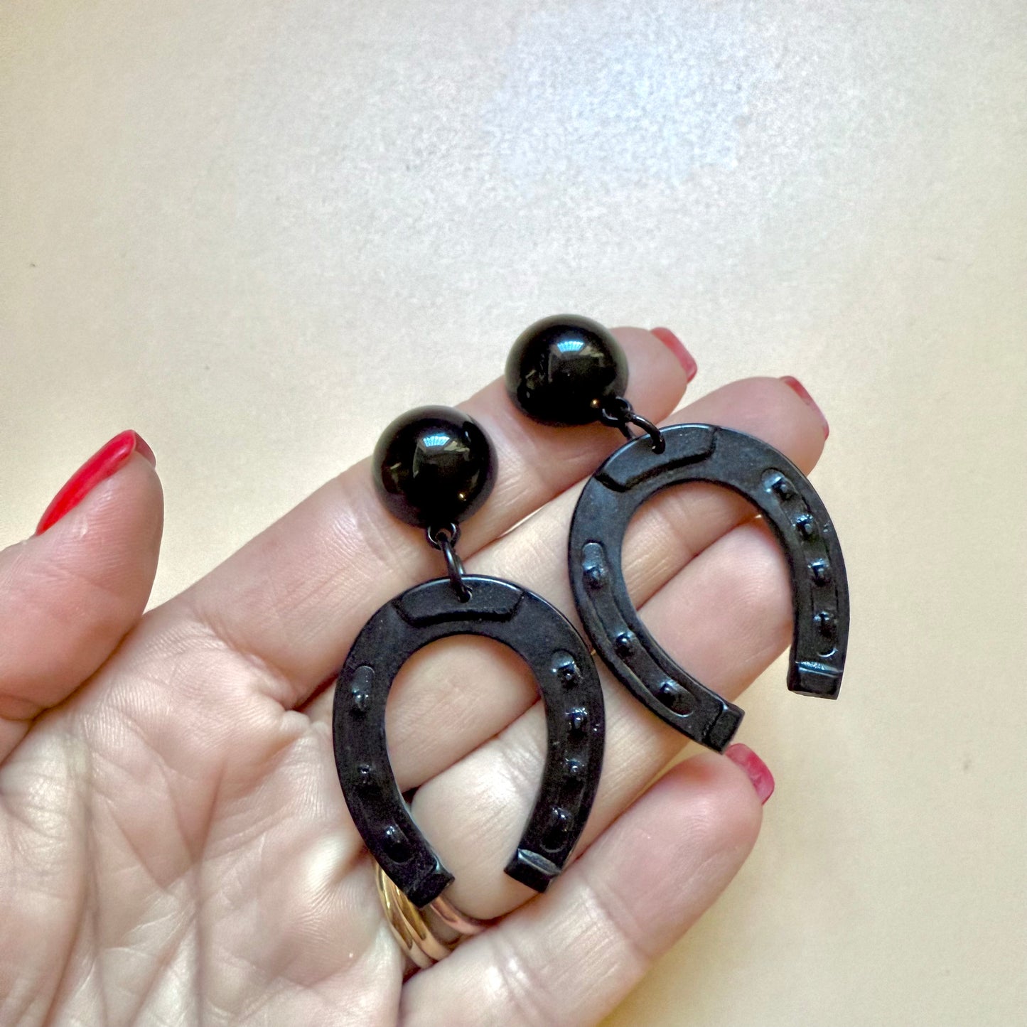 Victorian Mourning Horseshoe earrings inspired