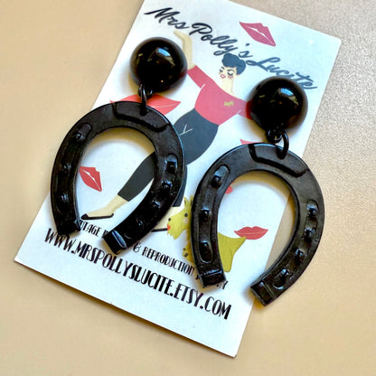 Victorian Mourning Horseshoe earrings inspired