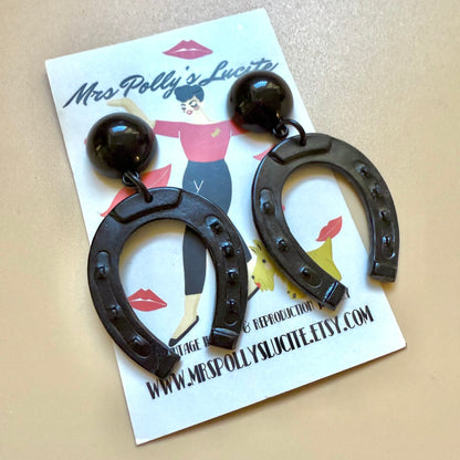 Victorian Mourning Horseshoe earrings inspired