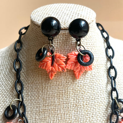 Orange Fall necklace and optional matching earrings