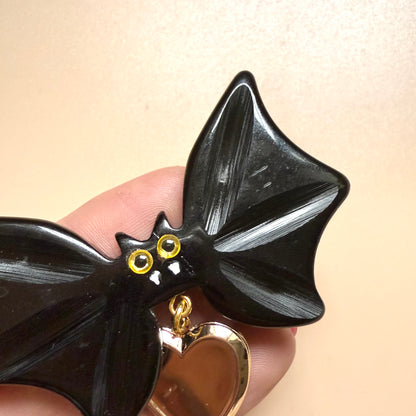 BARGAIN Spook-tacular Heart Locket Bat Brooch