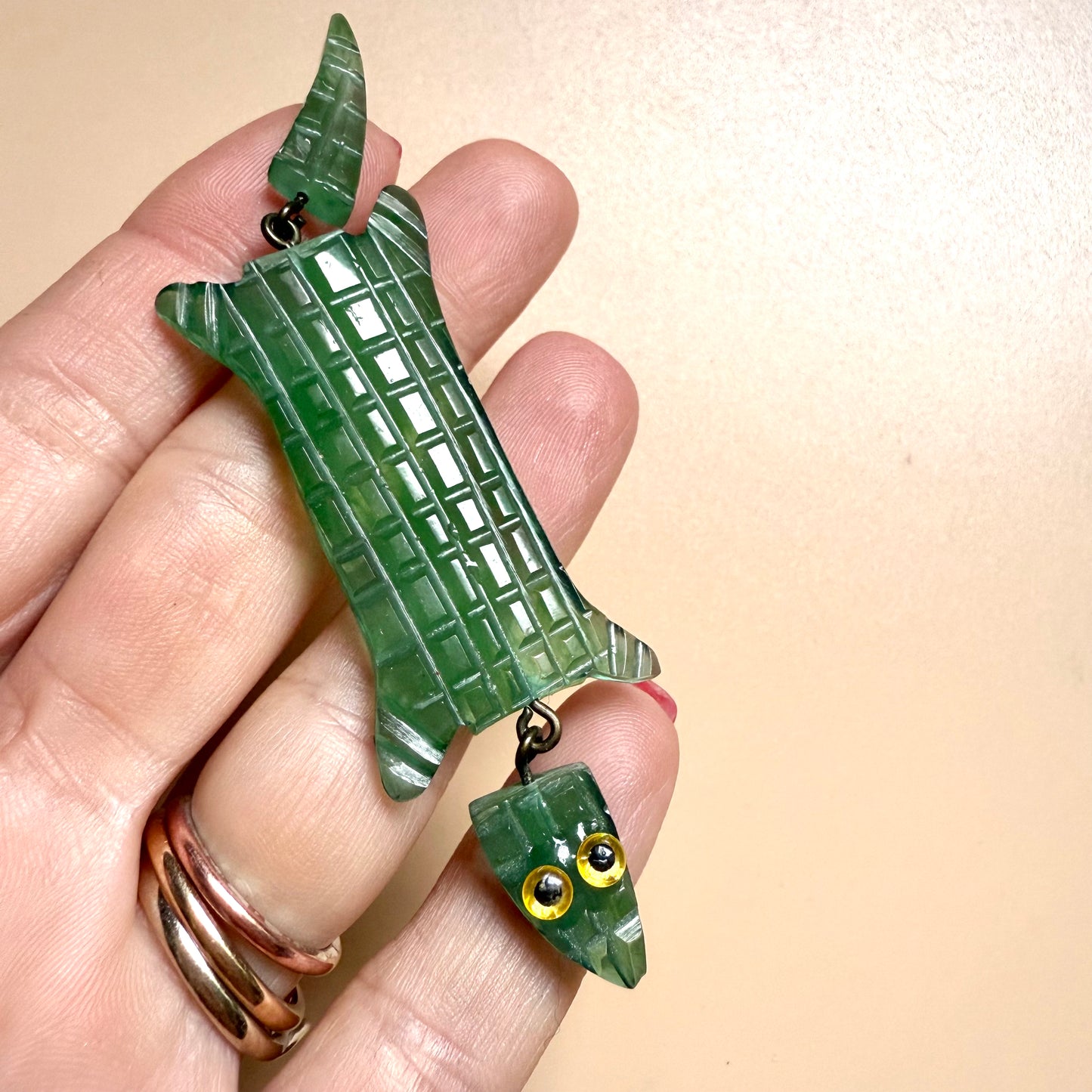 BARGAIN Iggy the Crocodile articulated brooch