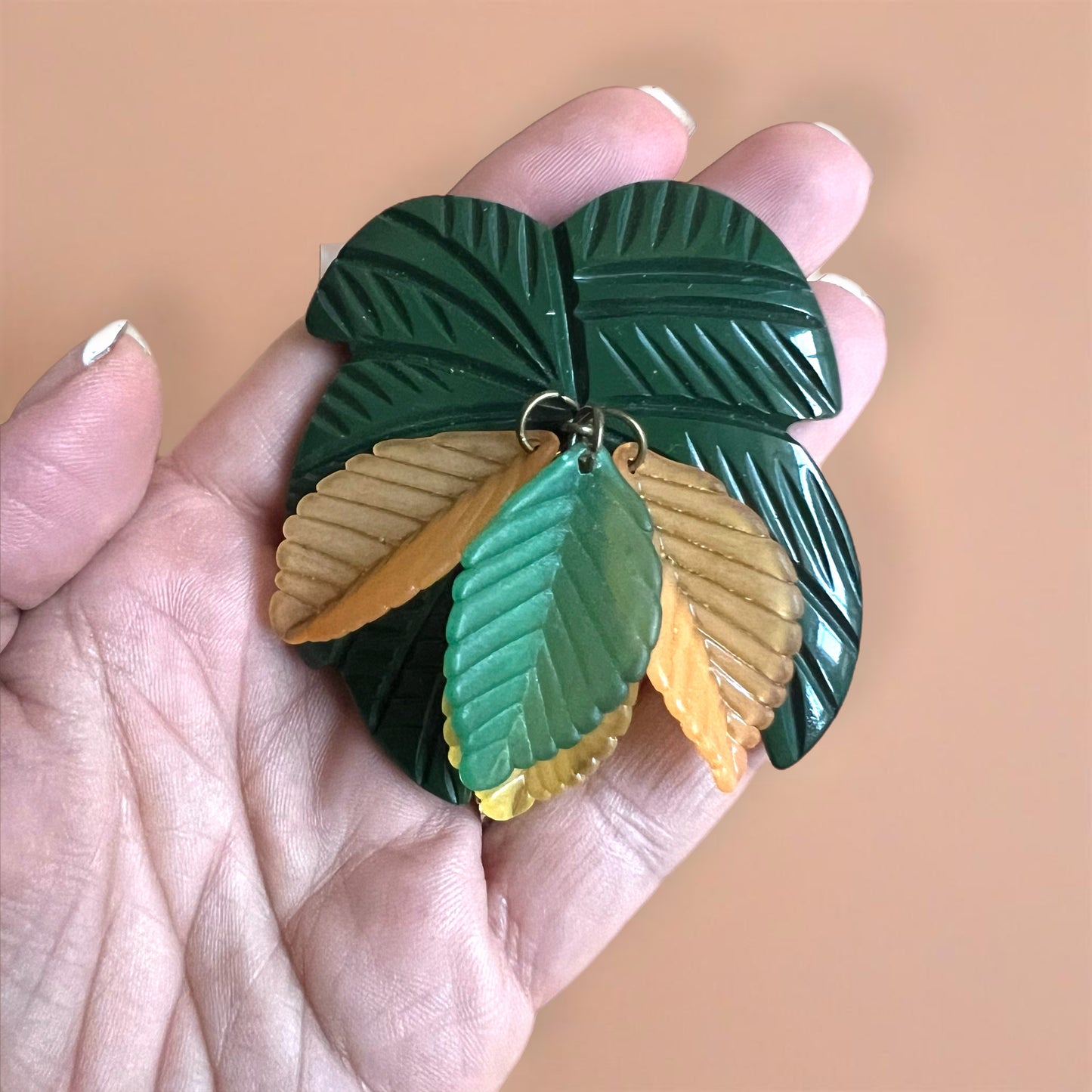 Fall Leave Cascade brooch