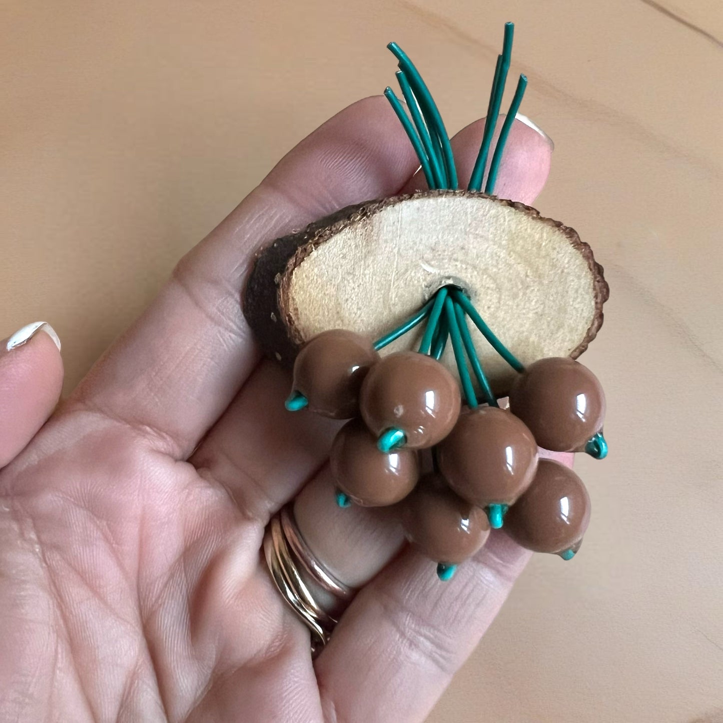 Fall Log brooch