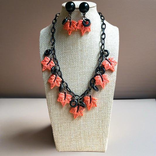 Orange Fall necklace and optional matching earrings