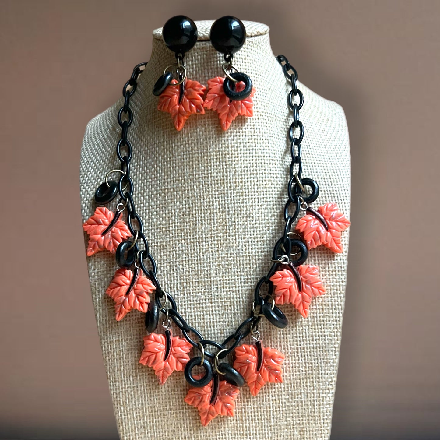 Orange Fall necklace and optional matching earrings