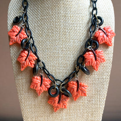 Orange Fall necklace and optional matching earrings