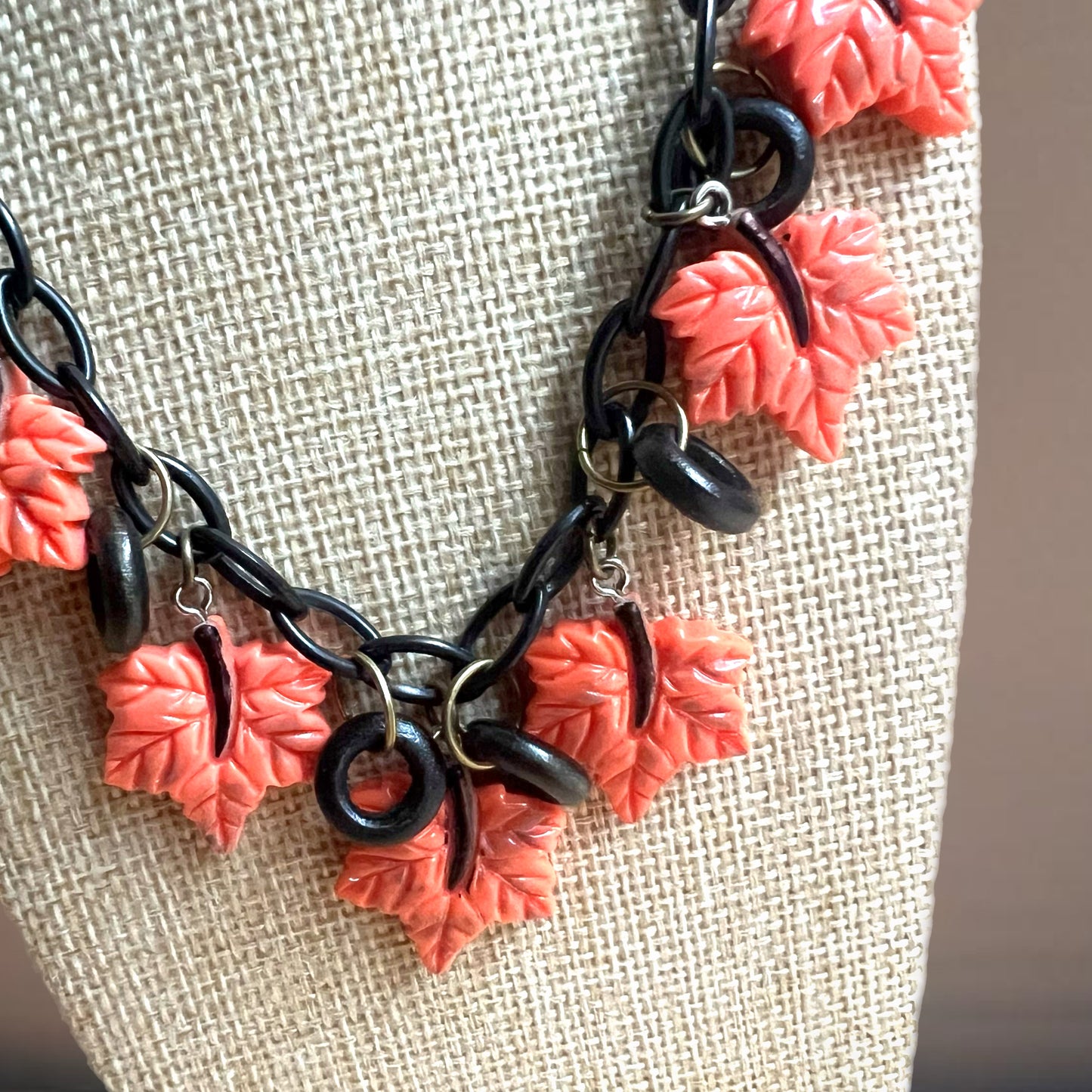 Orange Fall necklace and optional matching earrings