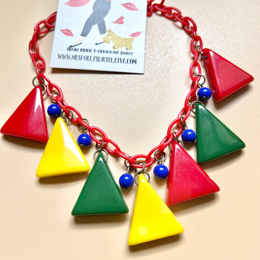 Primary Deco Geometric Resin Necklace