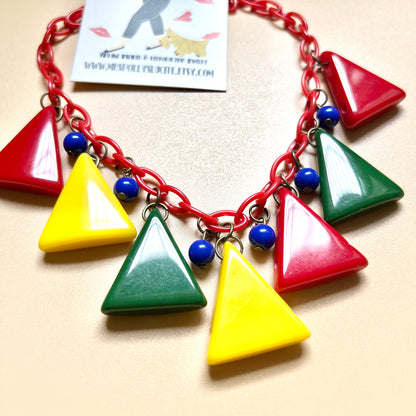 Primary Deco Geometric Resin Necklace