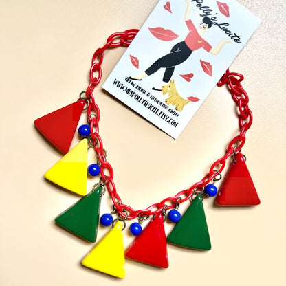 Primary Deco Geometric Resin Necklace