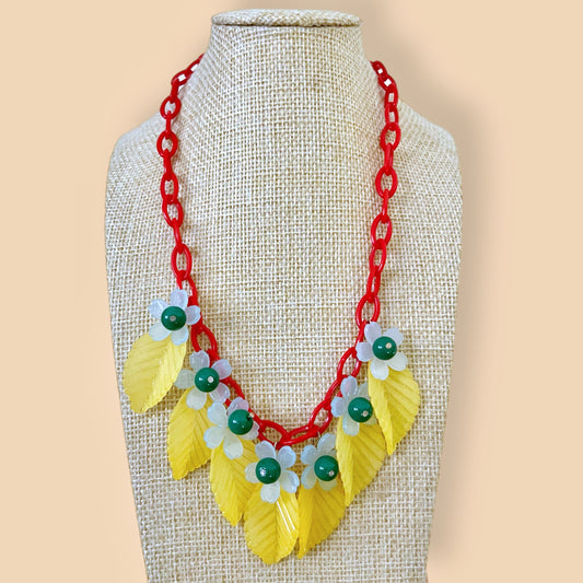 Colorful flower necklace