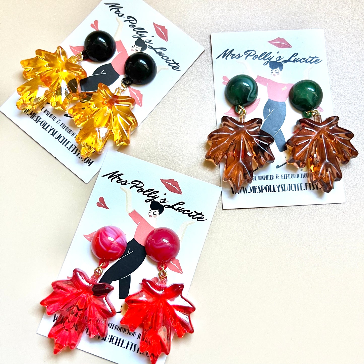 Fall leaves earrings