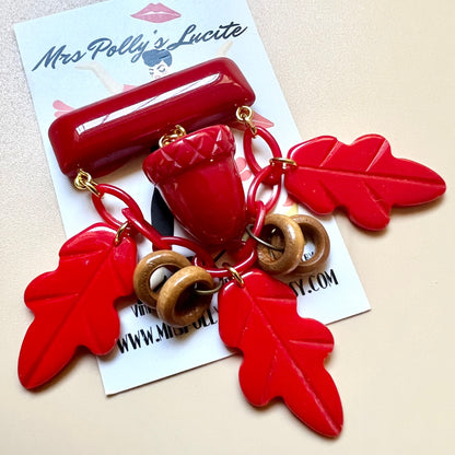 Red Autumn brooch