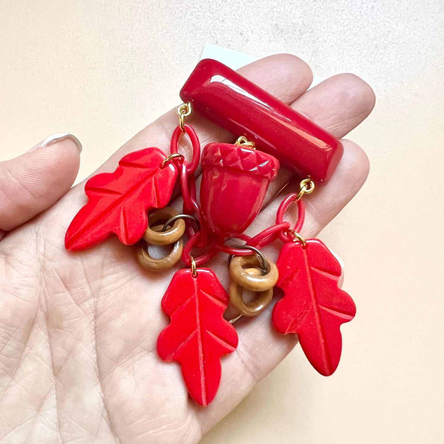 Red Autumn brooch