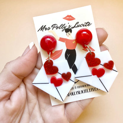 Jumbo Love Postcard Valentine's earrings