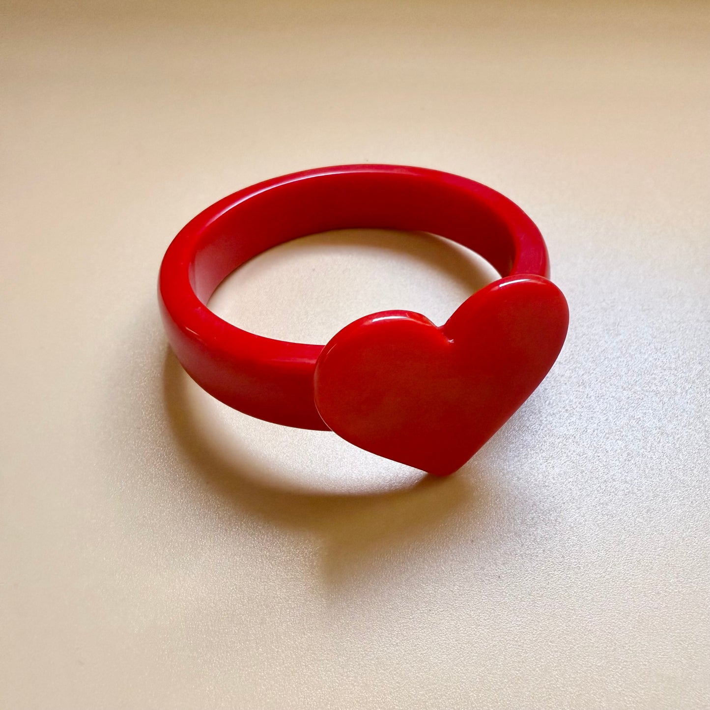 Red Heart Resin Bangle