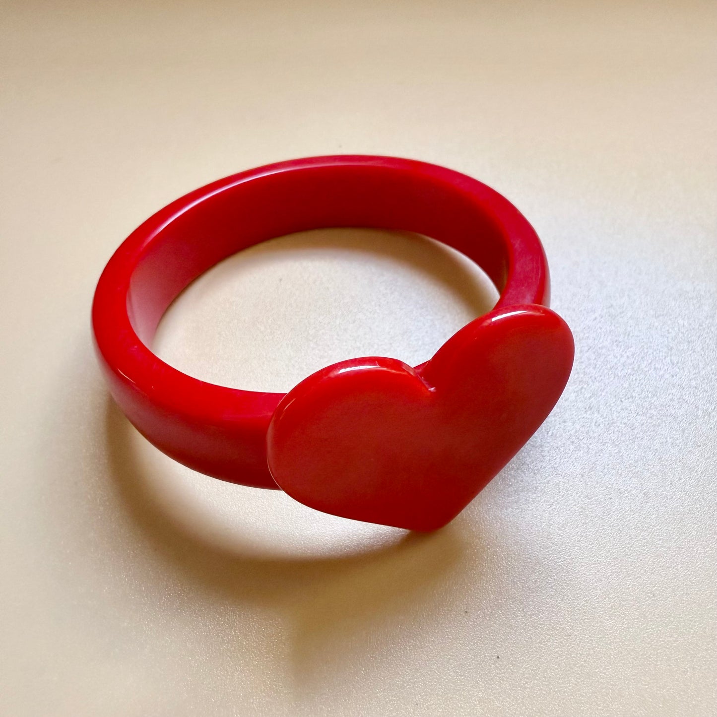 Red Heart Resin Bangle