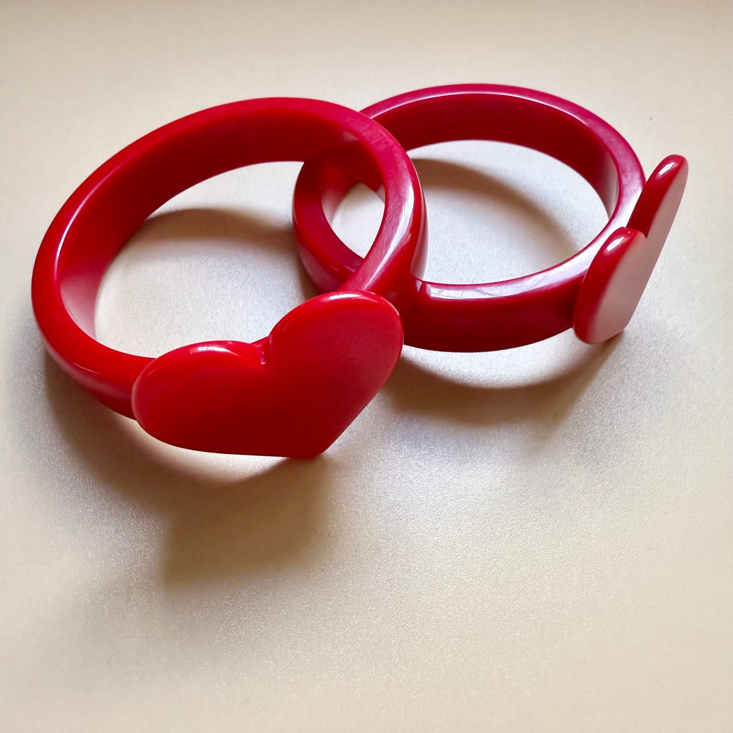 Red Heart Resin Bangle