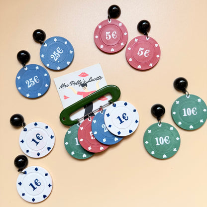 Poker chip brooch