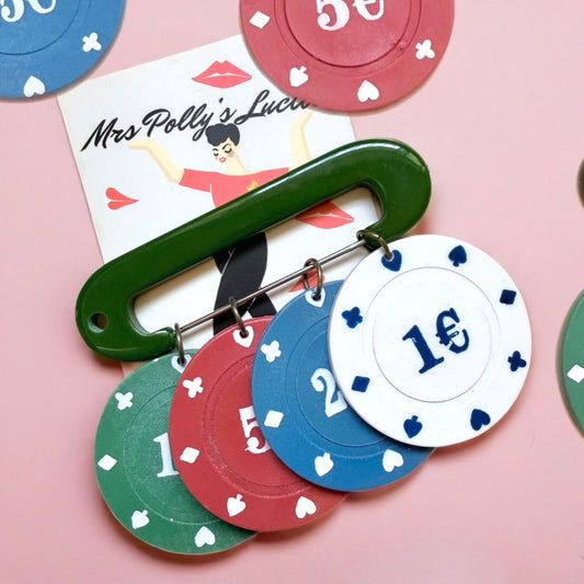 Poker chip brooch