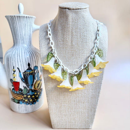 Yellow flower Necklace and optional matching earrings