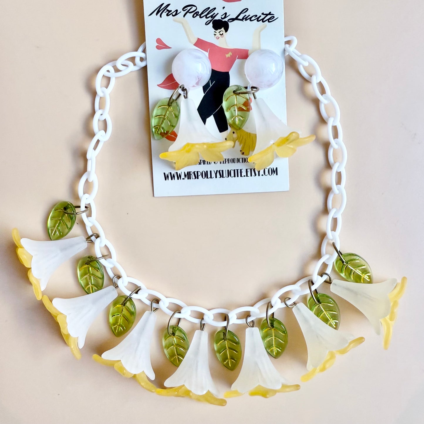 Yellow flower Necklace and optional matching earrings