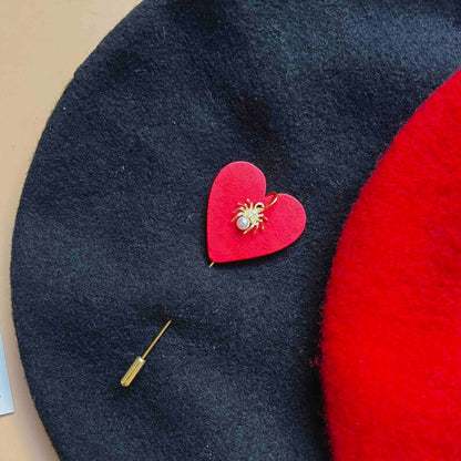 Spider Heart Stick Pin brooch