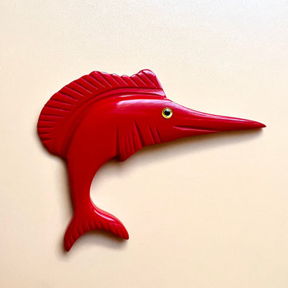 Red Swordfish brooch