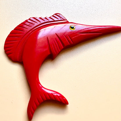 Red Swordfish brooch