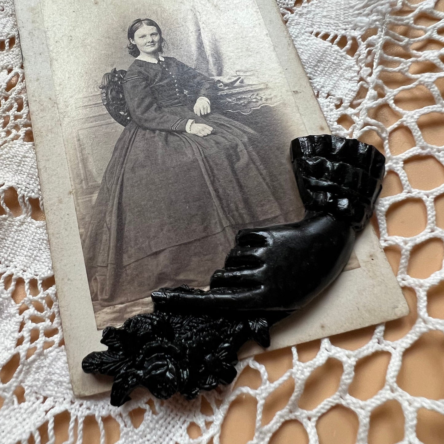 Black Victorian Mourning Brooch