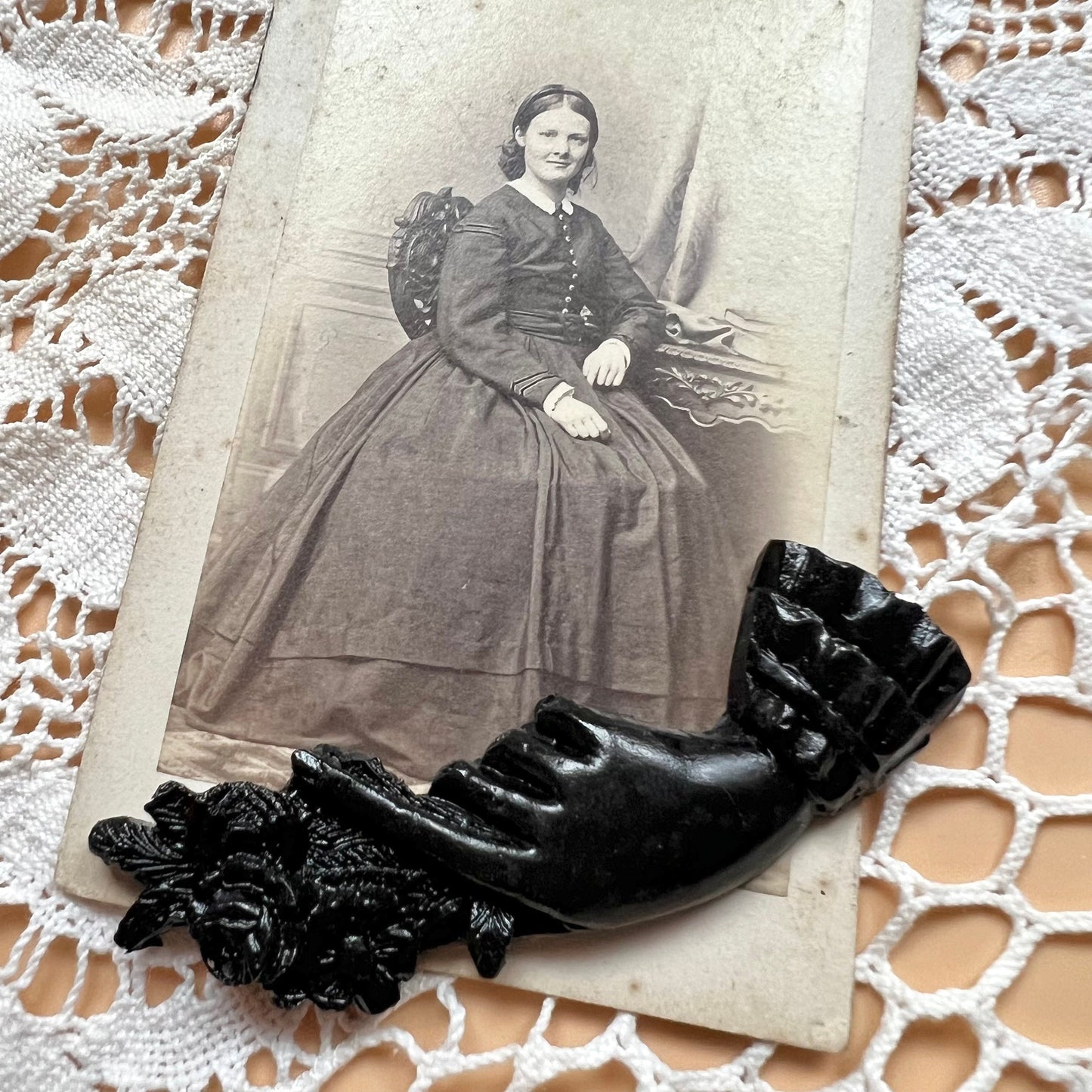 Black Victorian Mourning Brooch