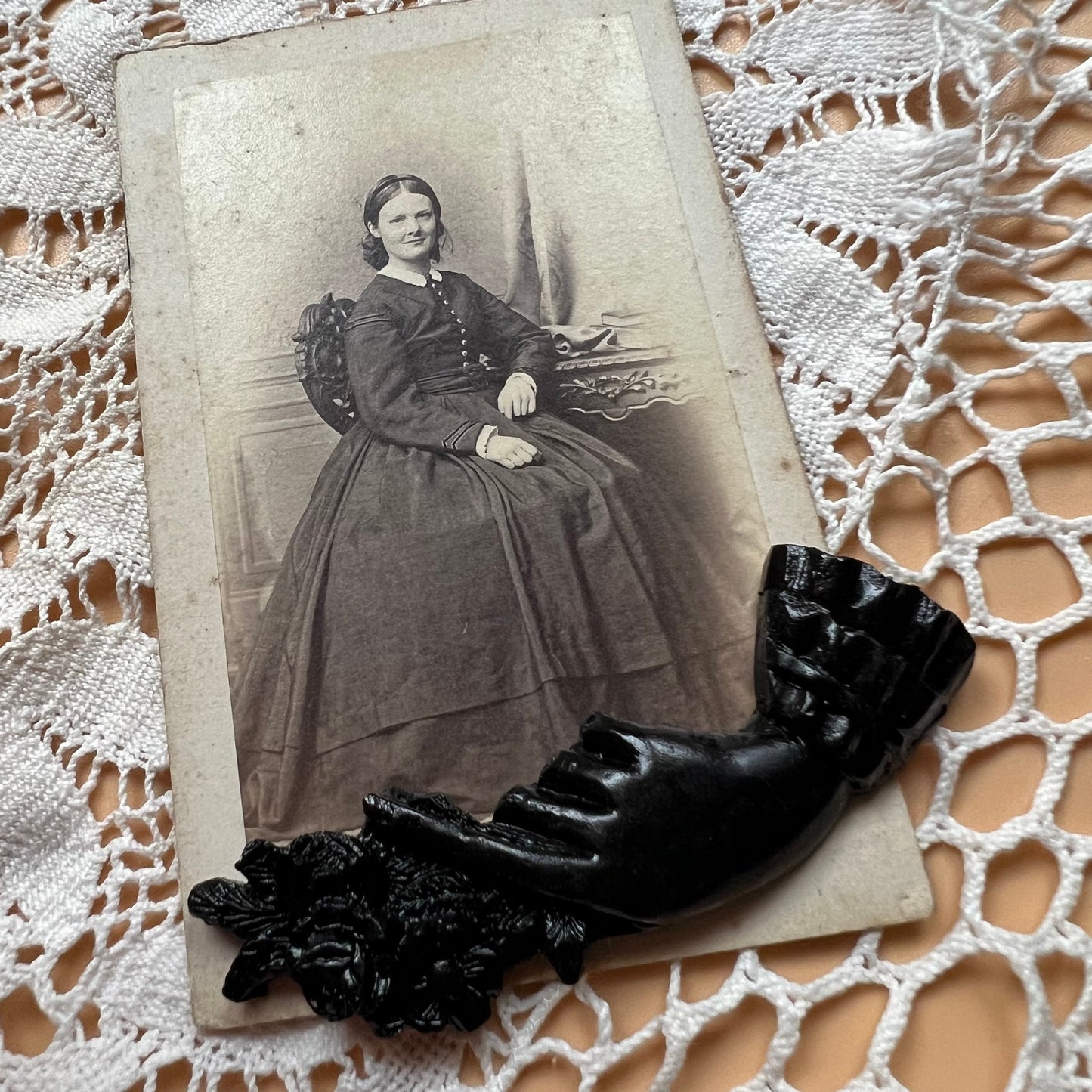 Black Victorian Mourning Brooch