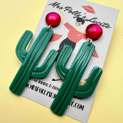 Retro Red Dome Earrings