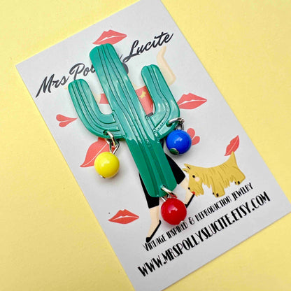 Retro Cactus brooch