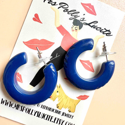 Waves Blue hoop Earrings