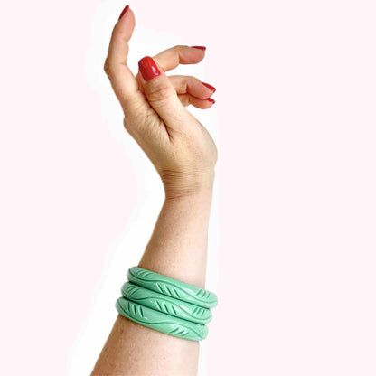 Waves Mint Resin Bangle