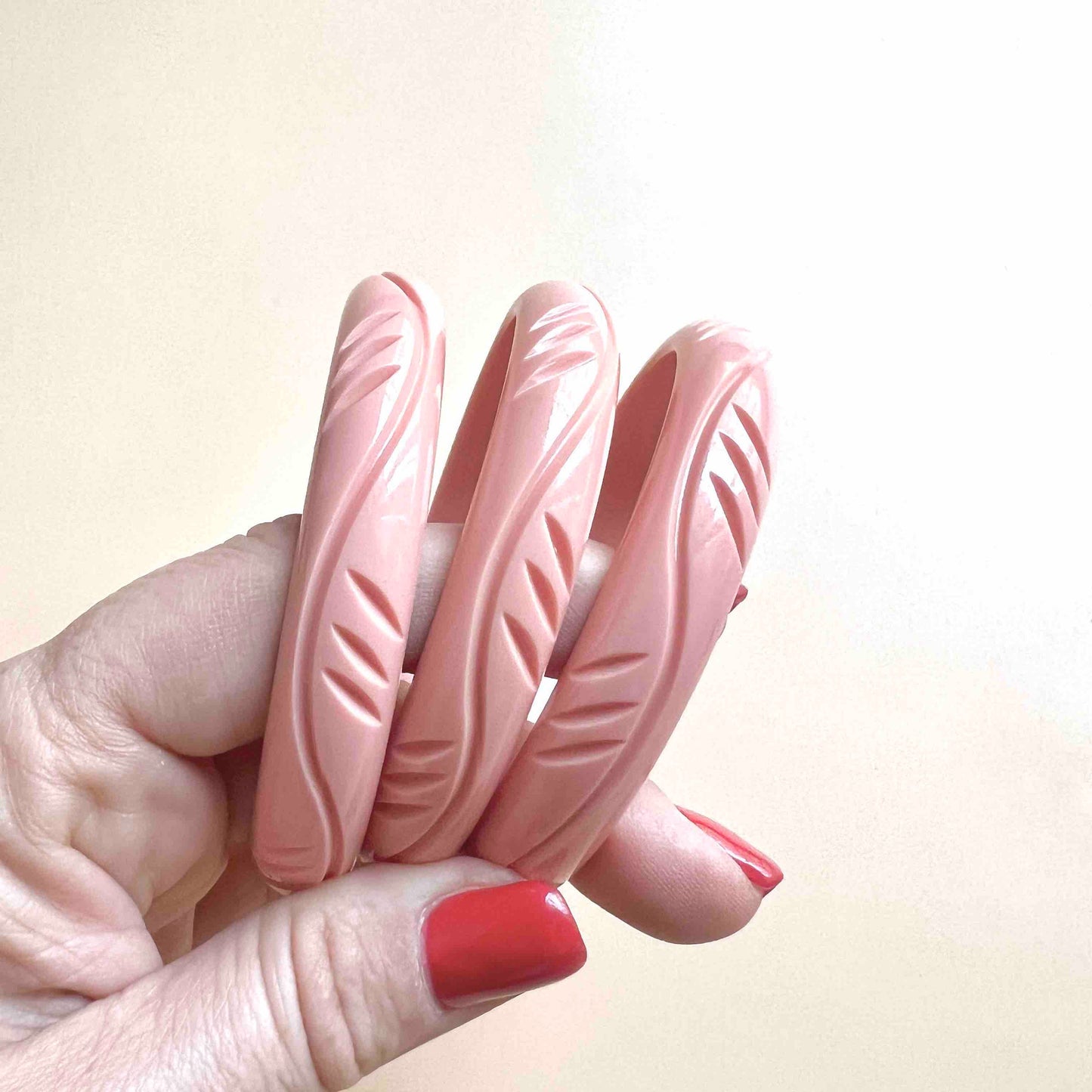 Waves Pink Resin Bangle