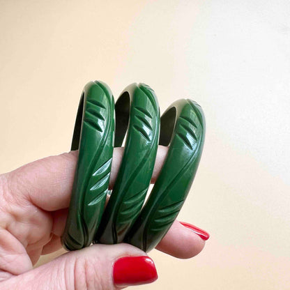 Waves Green Resin Bangle