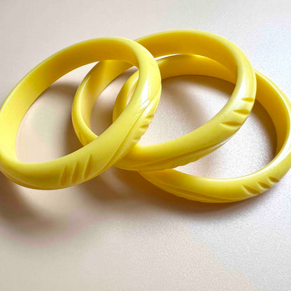 Waves Yellow Resin Bangle