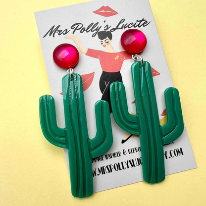 Retro Red Dome Earrings