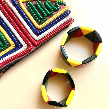 Harlequin Primary colors elastic Bracelet