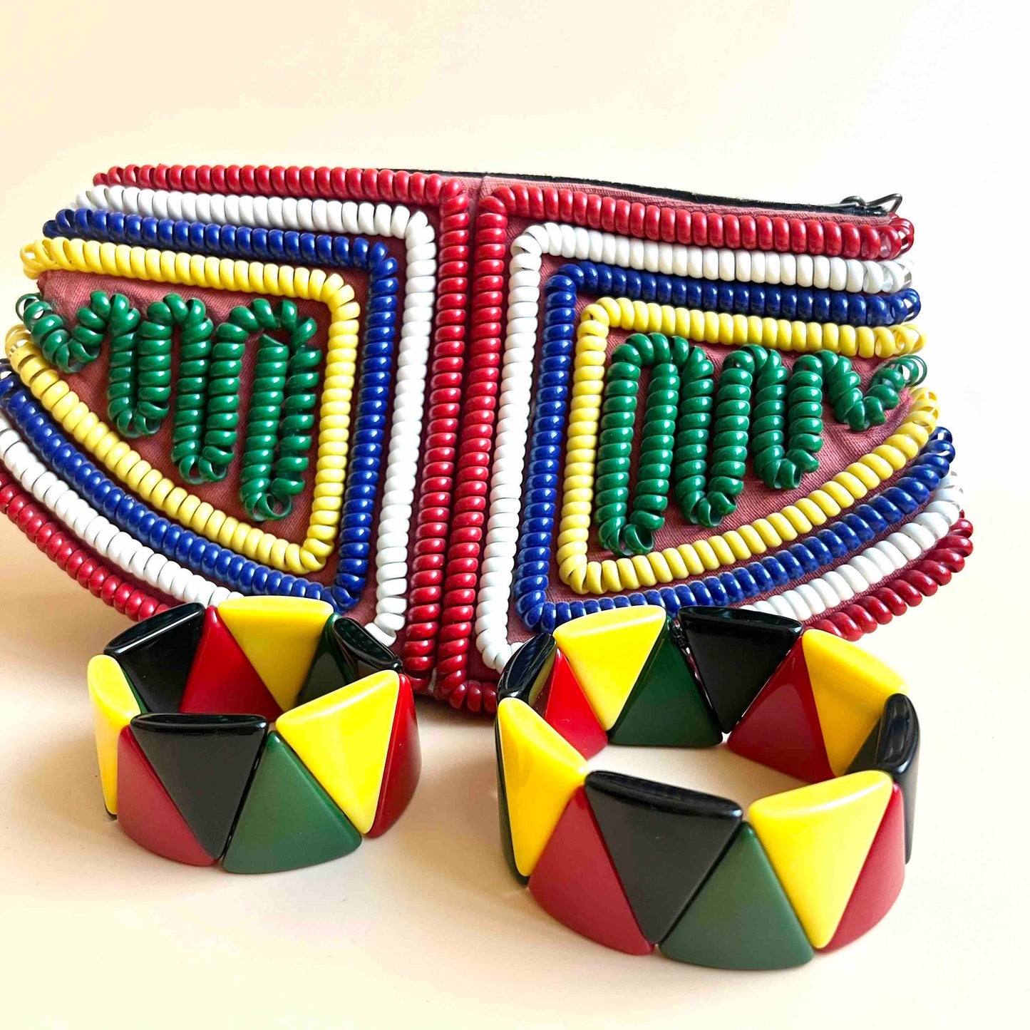 Harlequin Primary colors elastic Bracelet