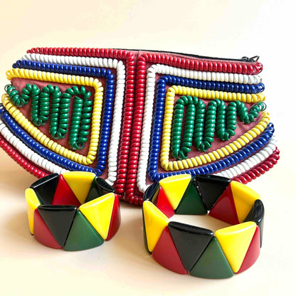 Harlequin Primary colors elastic Bracelet