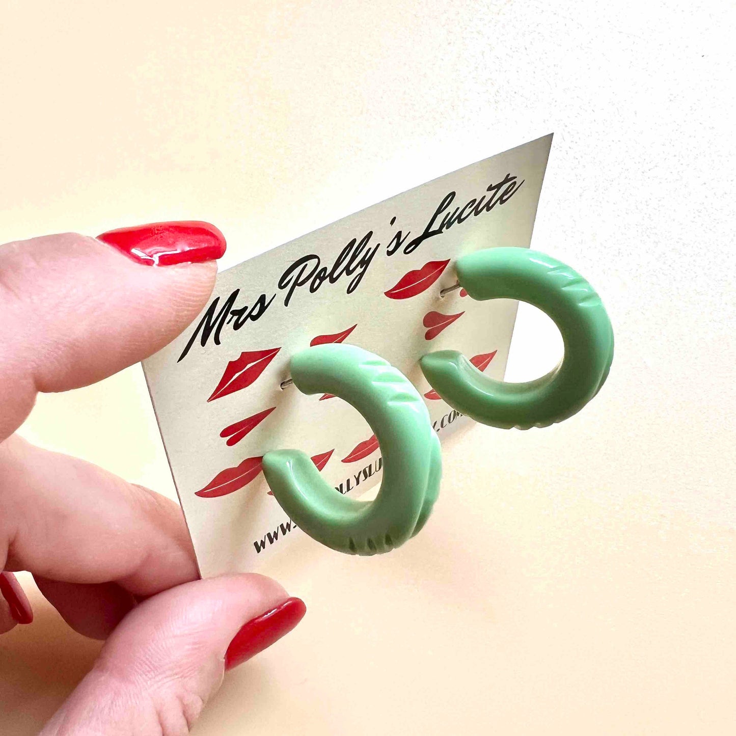 Waves Mint hoop Earrings