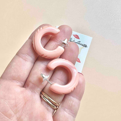 Waves Pink hoop Earrings