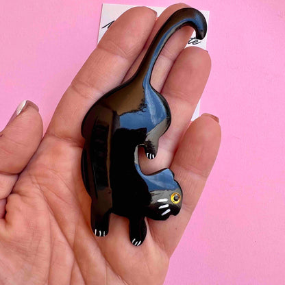 Black Cat Resin Brooch