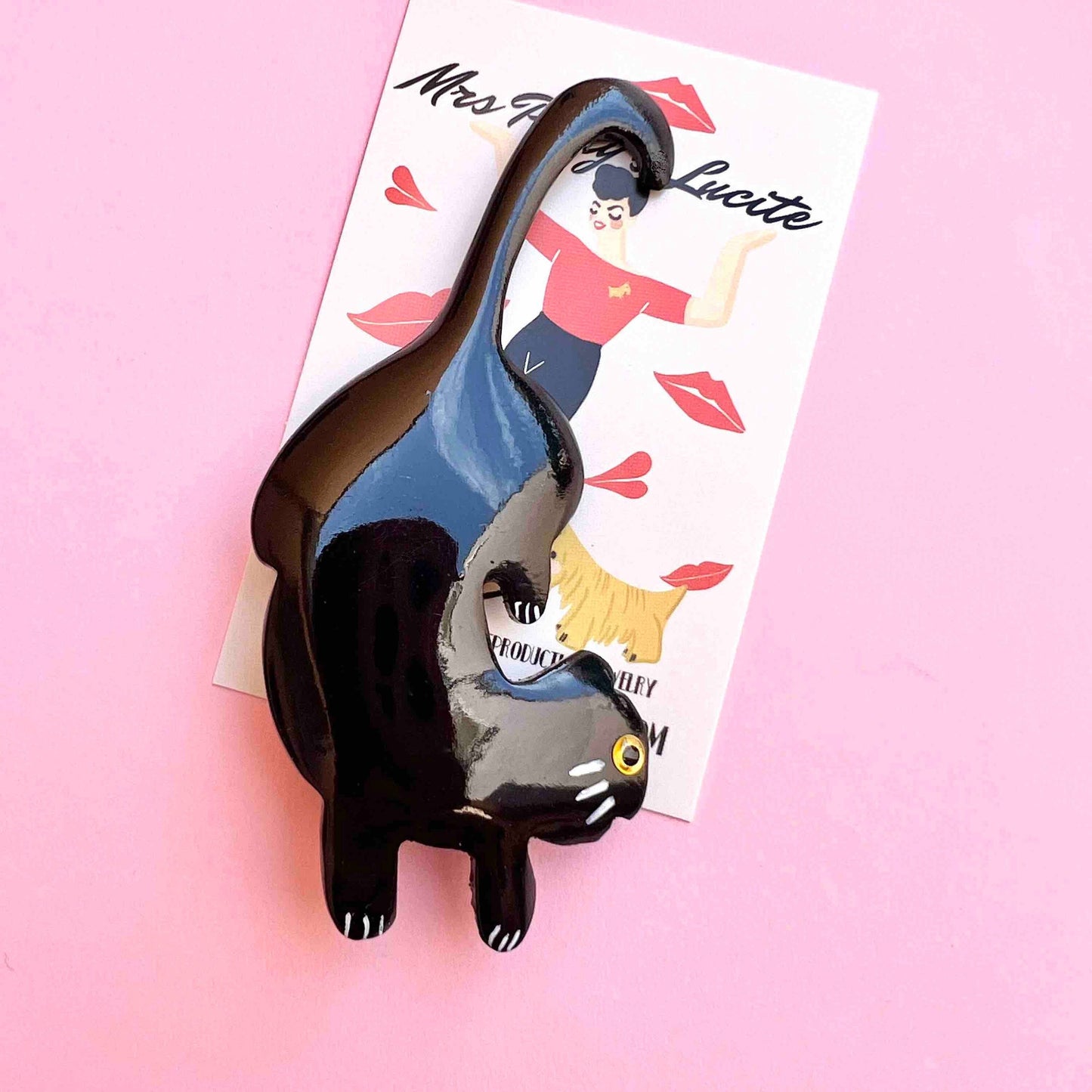 Black Cat Resin Brooch