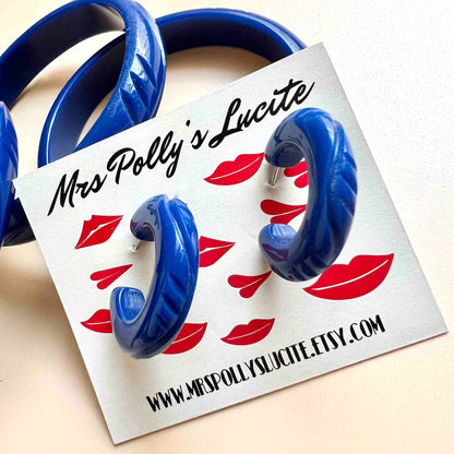 Waves Blue hoop Earrings