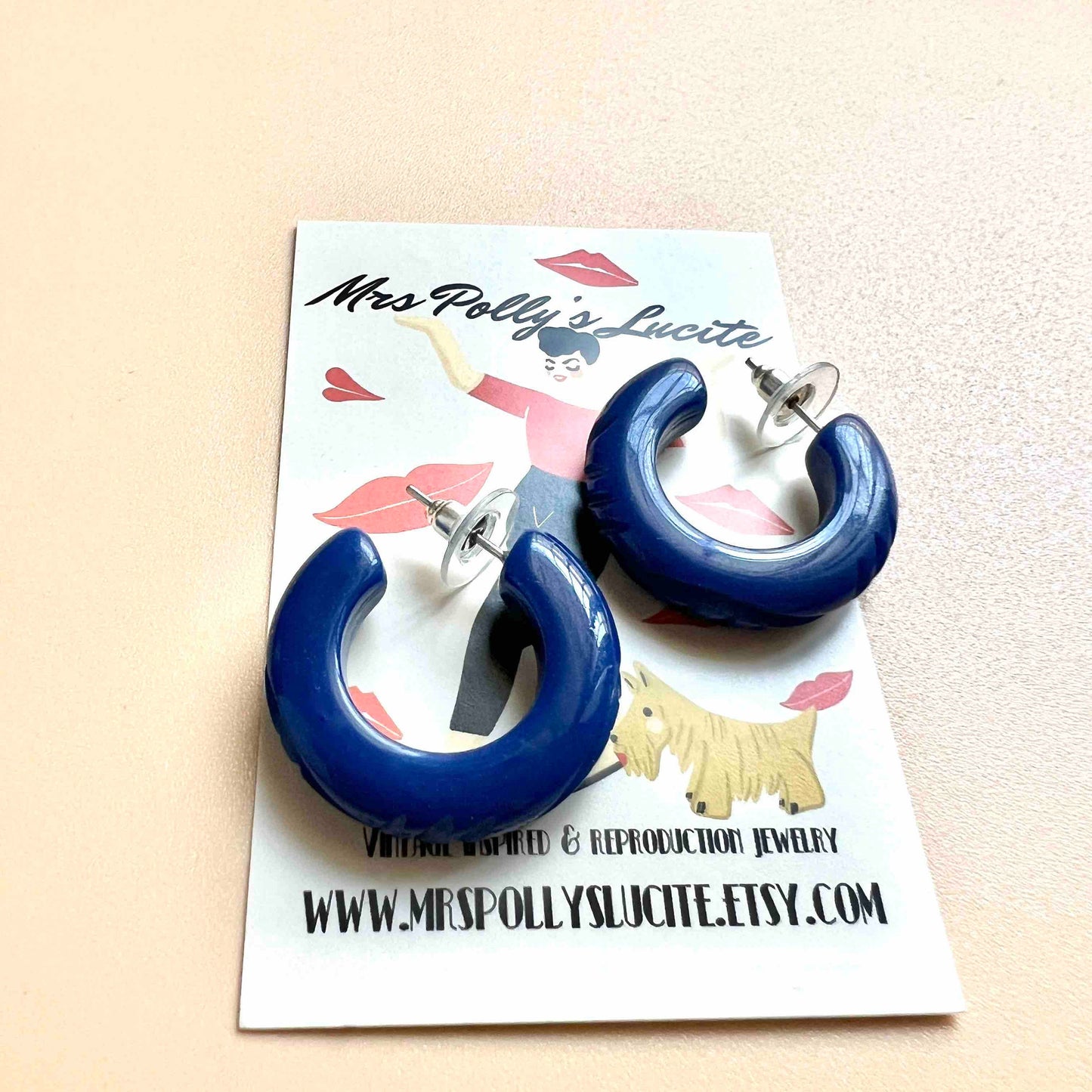 Waves Blue hoop Earrings